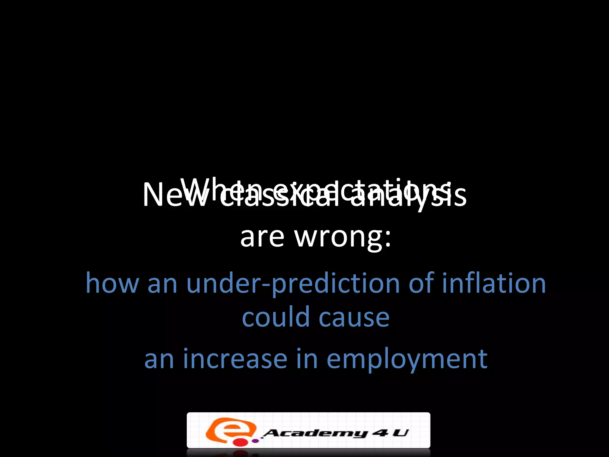 When expectations
    New classical analysis
            are wrong:
how an under-prediction of inflation
            could cause
    an increase in employment
 