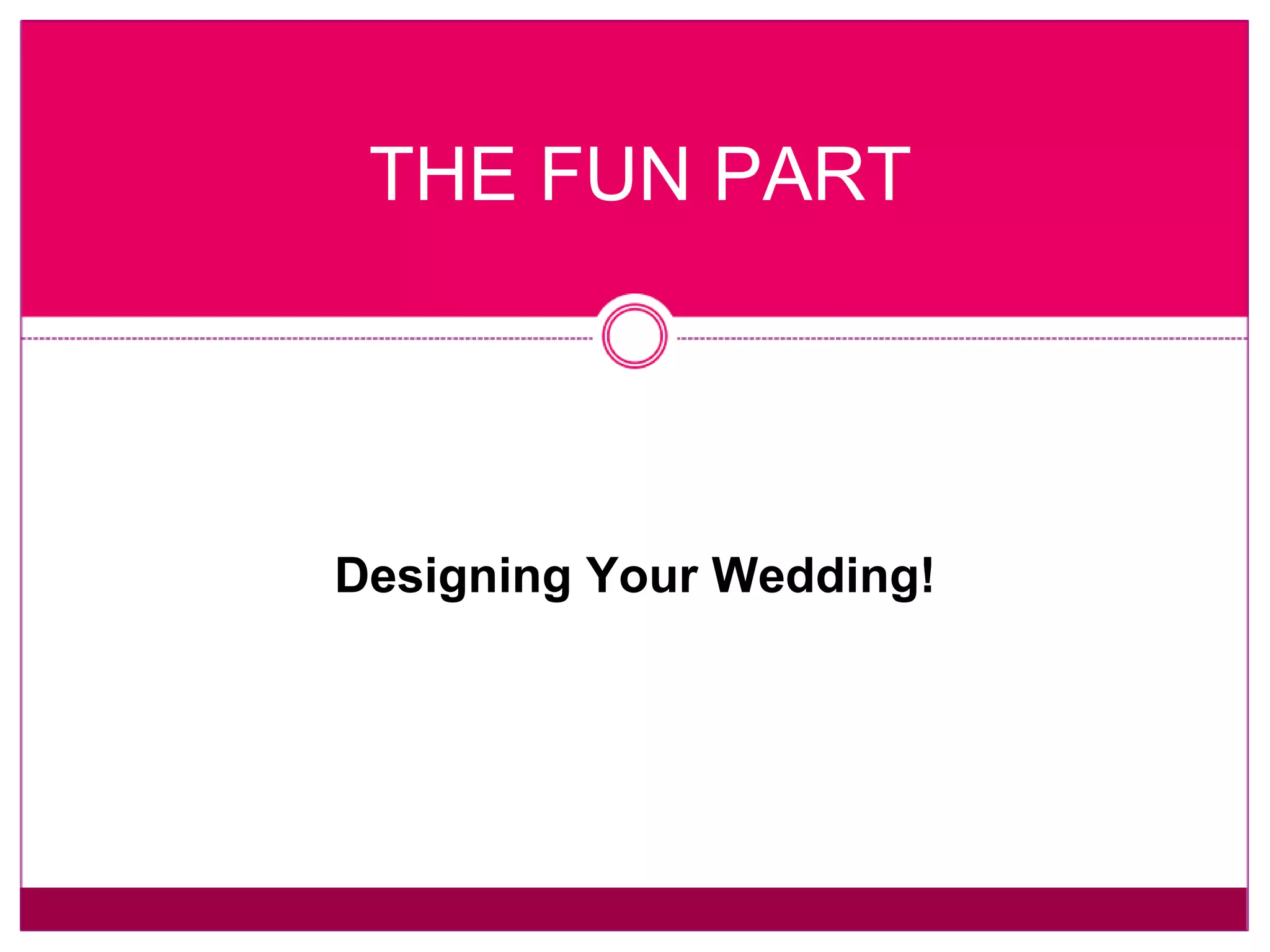 THE FUN PART Designing Your Wedding! 