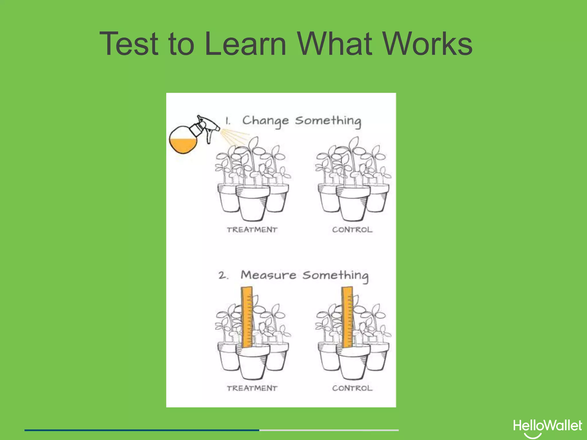 Test to Learn What Works
 