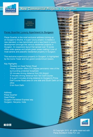 New commercial projects in gurgaon