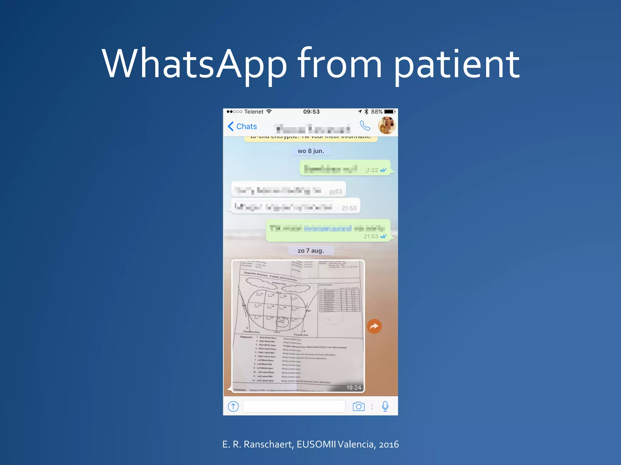 WhatsApp from patient
E. R. Ranschaert, EUSOMIIValencia, 2016
 