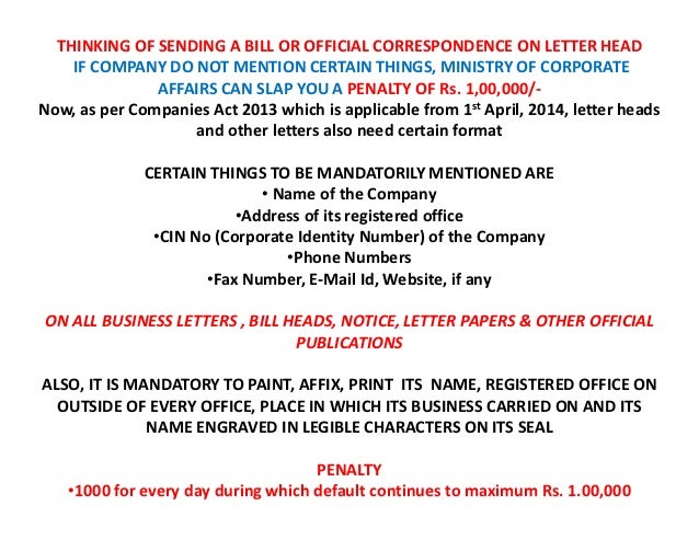 company head letter