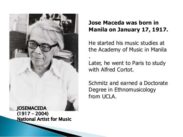 Musical Works Of Jose Maceda : Fillable Online Wacanaseni Usm The Role