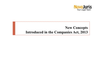 Your Legal Team

New Concepts
Introduced in the Companies Act, 2013

 