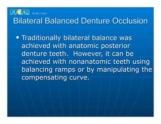 (New) concepts of complete denture occlusion | PDF