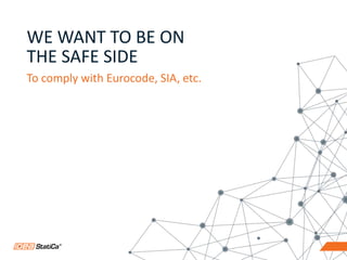 11
WE WANT TO BE ON
THE SAFE SIDE
To comply with Eurocode, SIA, etc.
 