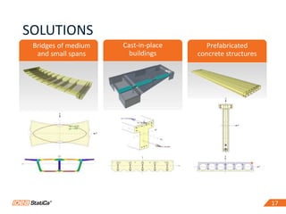 1717
SOLUTIONS
Cast-in-place
buildings
Bridges of medium
and small spans
Prefabricated
concrete structures
 