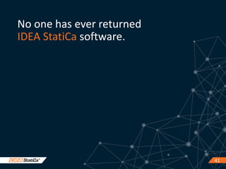 4141
No one has ever returned
IDEA StatiCa software.
 