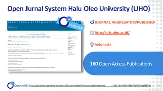 Open Jurnal System Halu Oleo University (UHO)
160 Open Access Publications
17
JOURNAL AGGREGATOR/PUBLISHER
https://explore...