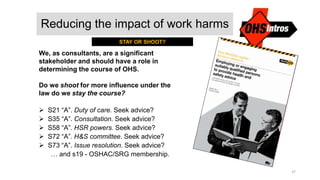 Reducing the impact of work harm