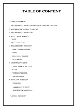 Railwordstrack Worker Report.pdf Training report on railways (all workshop) | PDF