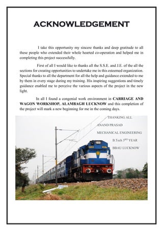 Railwordstrack Worker Report.pdf Training report on railways (all workshop) | PDF