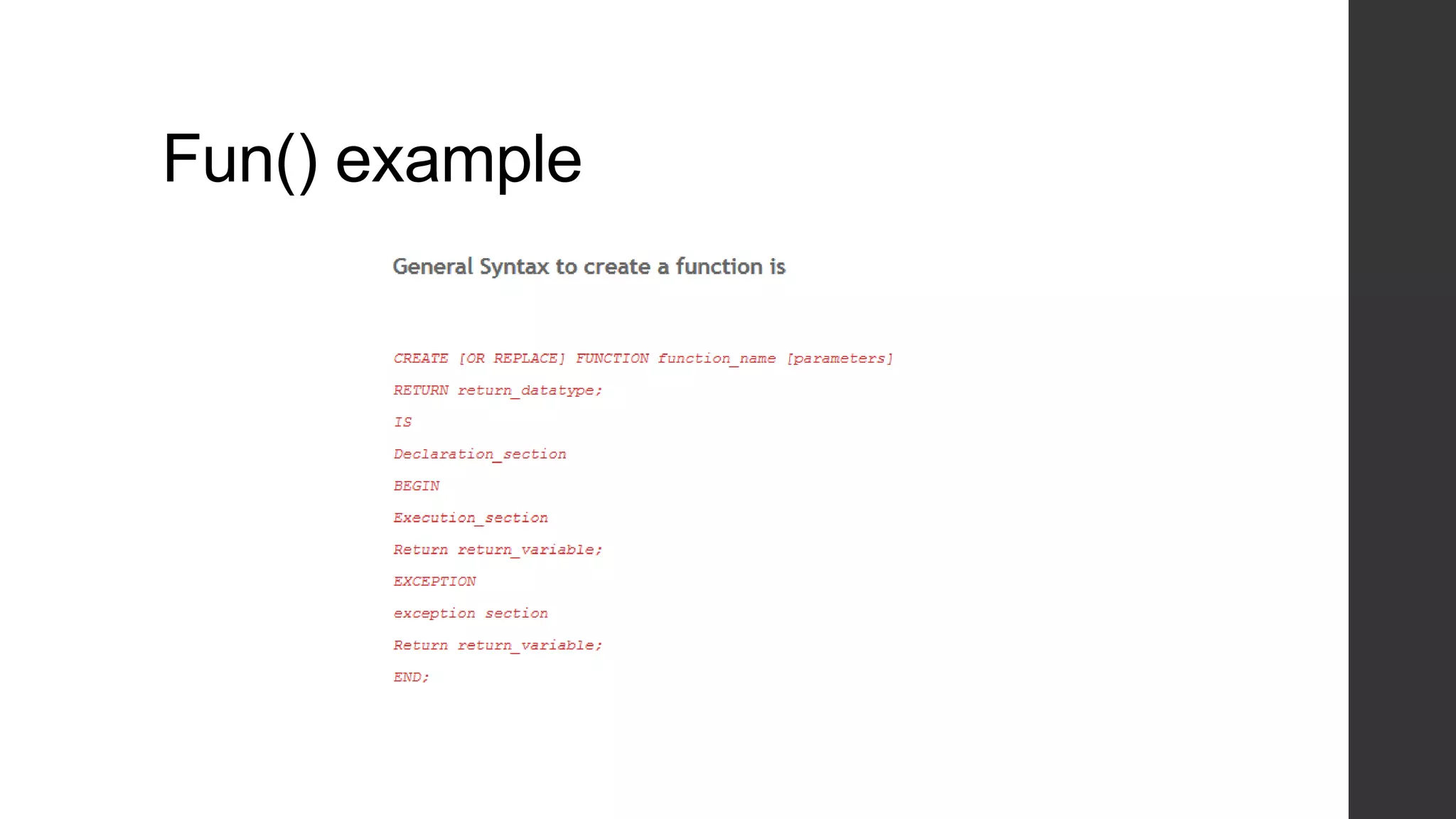 Fun() example 