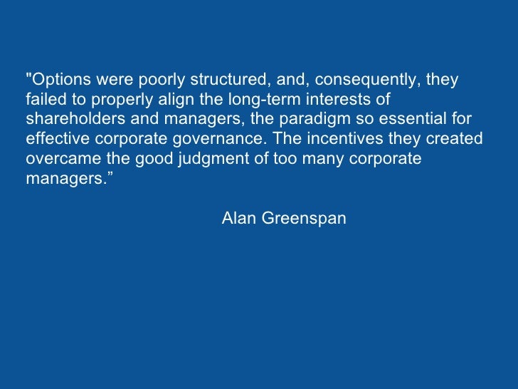 Problem with using stock options as incentives