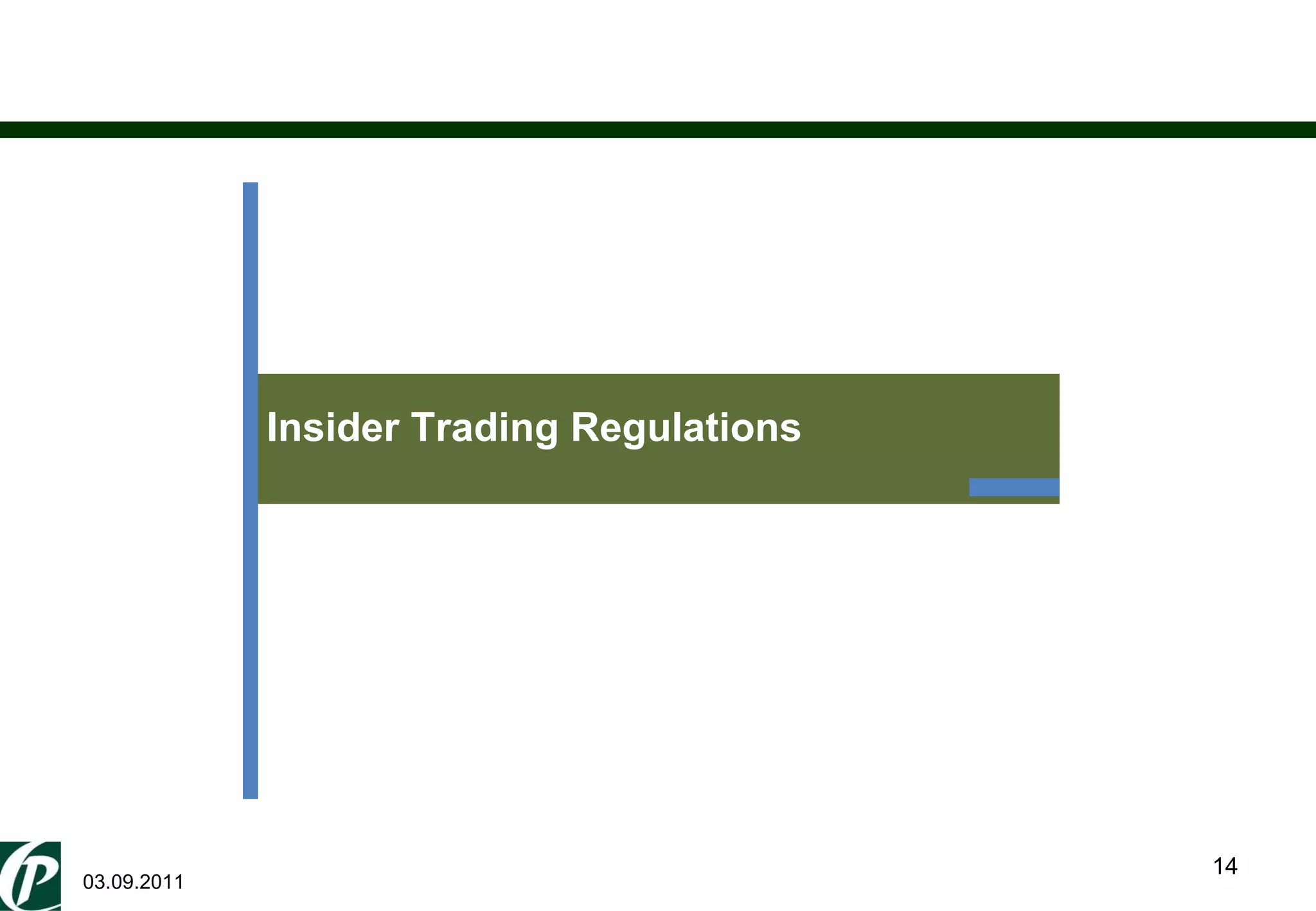 03.09.2011 Insider Trading Regulations 