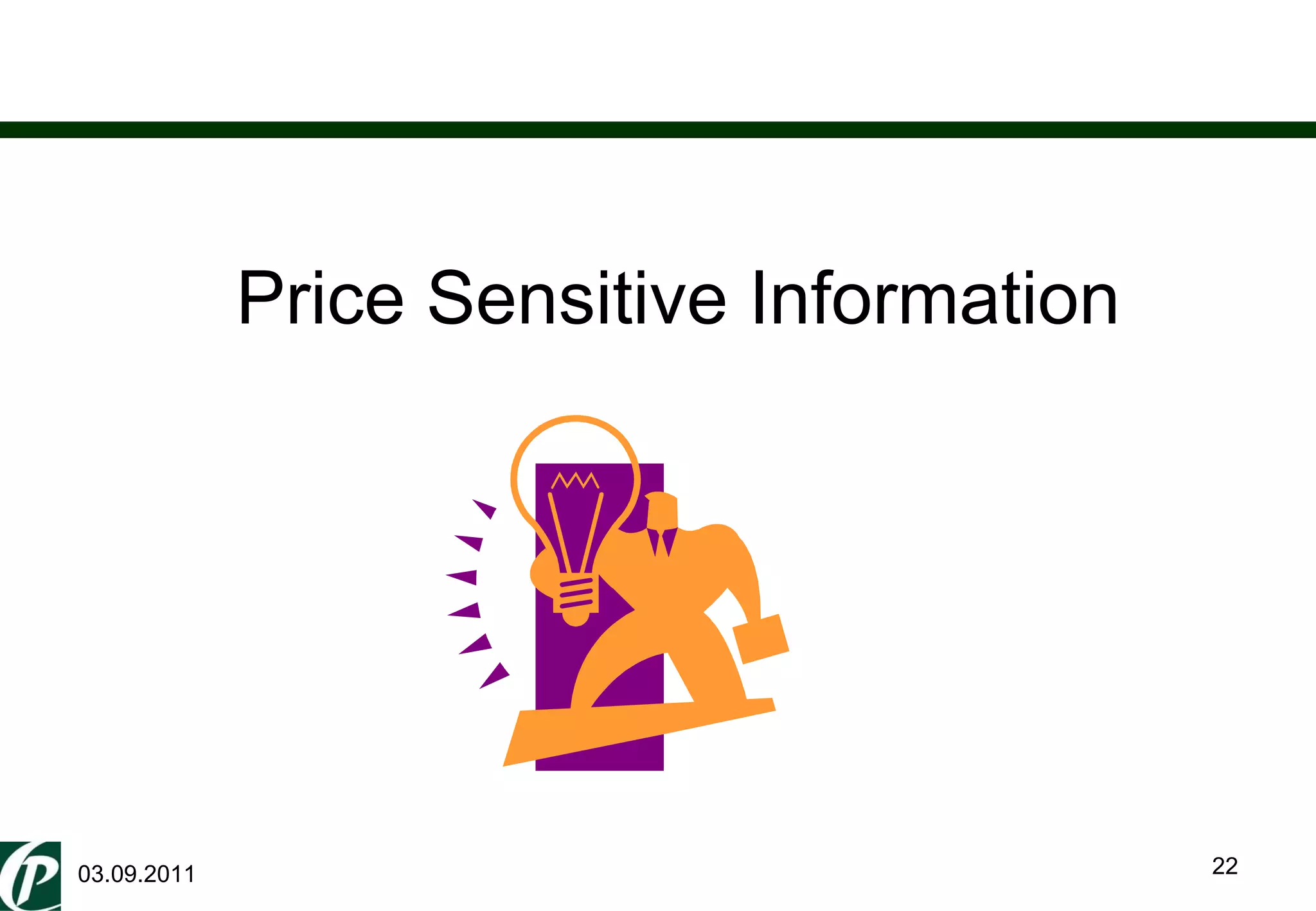 03.09.2011 Price Sensitive Information 