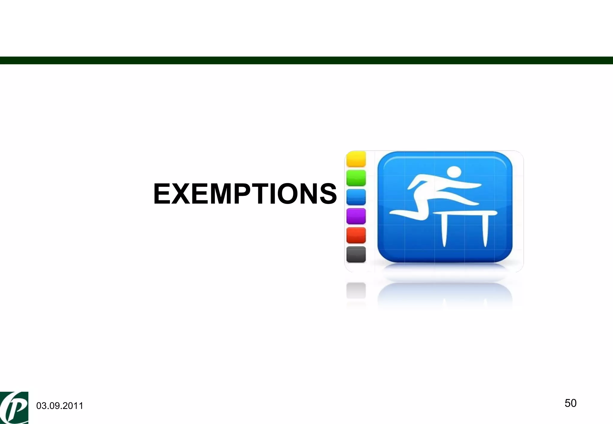 03.09.2011 EXEMPTIONS 