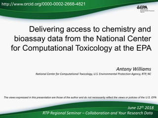 Delivering access to chemistry and bioassay data from the National 