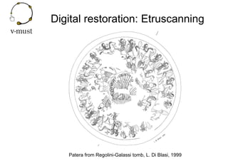 Digital restoration: Etruscanning
Patera from Regolini-Galassi tomb, L. Di Blasi, 1999
 