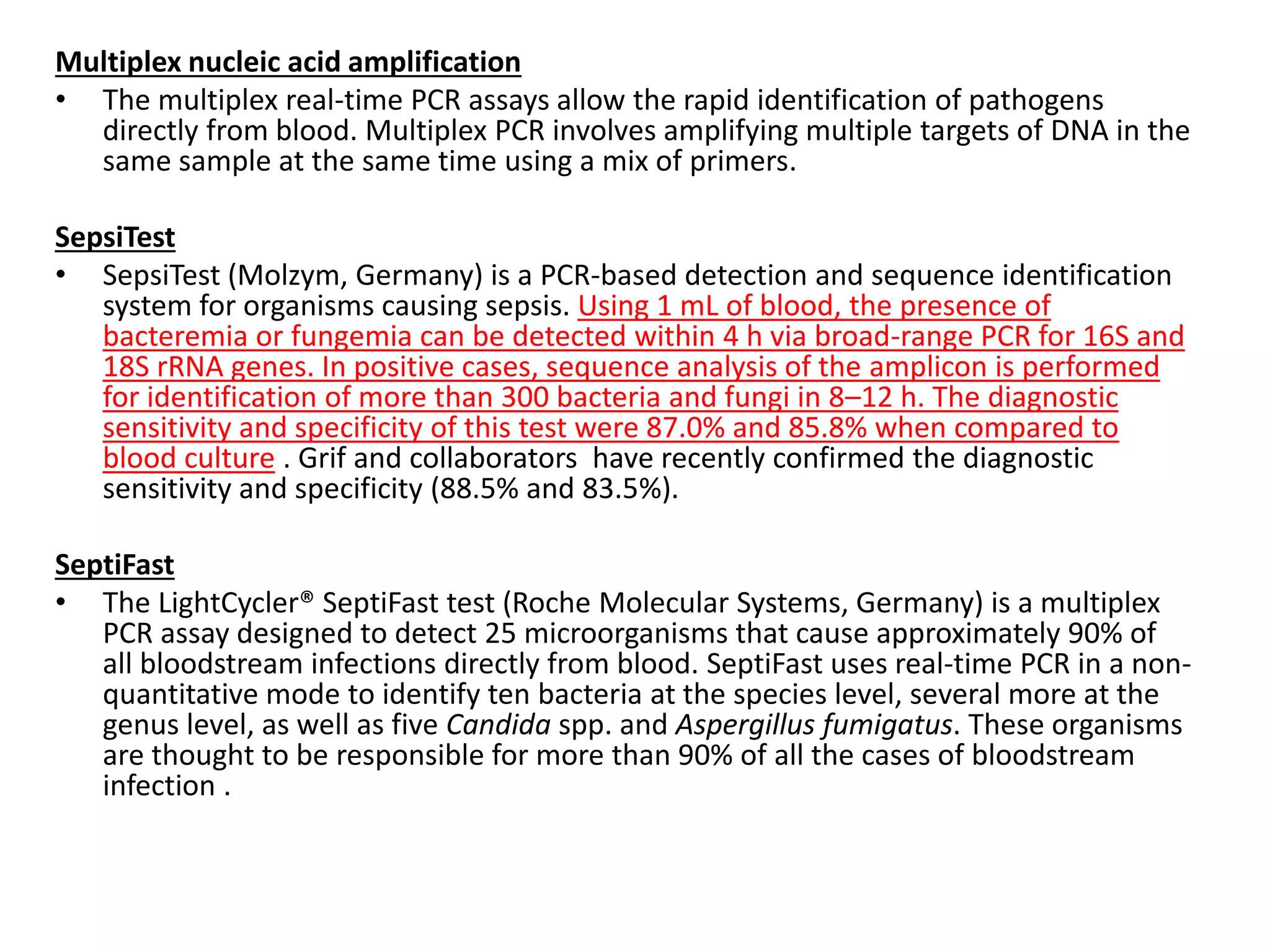 New diagnostic tests for sepsis ppt