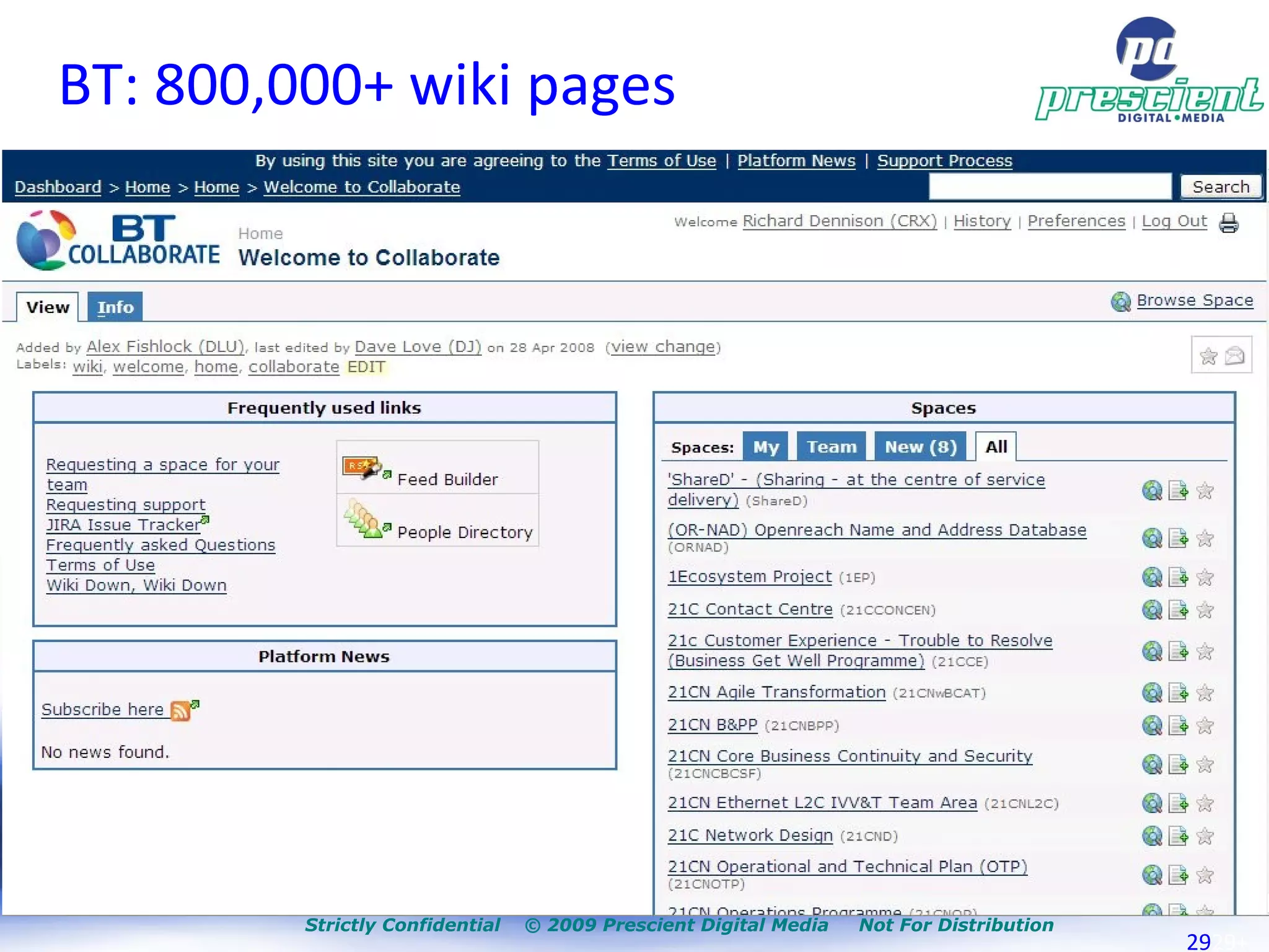 BT: 800,000+ wiki pages 