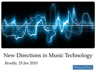 Katie Wardrobe, Midnight Music



New Directions in Music Technology
Benalla, 29 Jan 2010
 