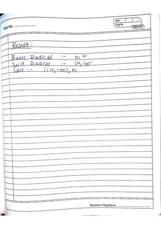 Chemistry Practical Record Class 12th
