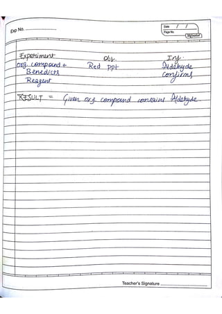 Chemistry Practical Record Class 12th
