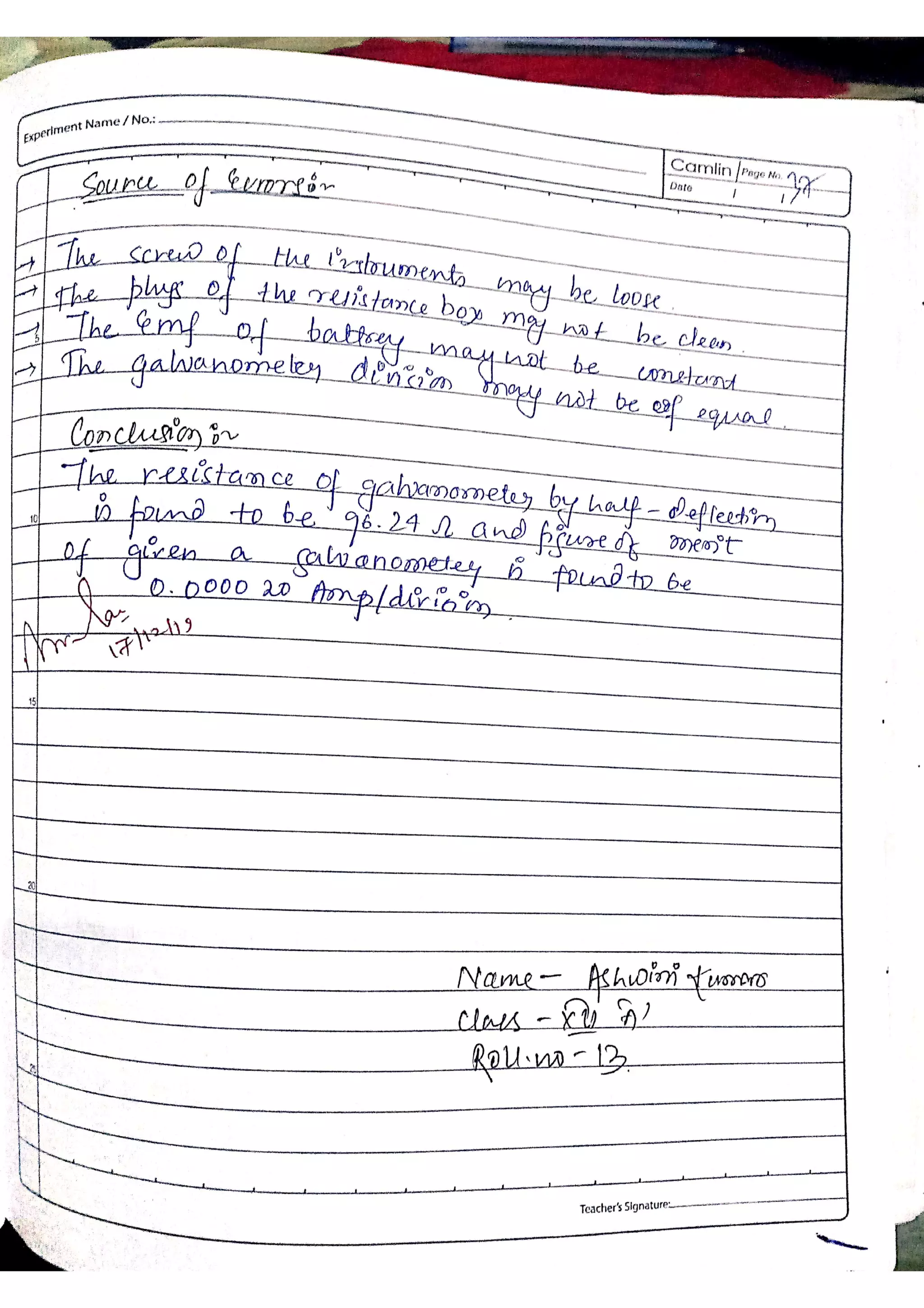 Class 12 physics practicals (Experiments) 2019-20 | PDF