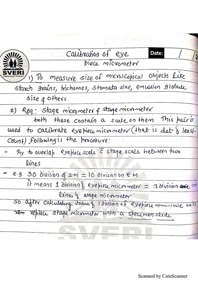 Pharmacognosy notes Calibration of eyepiece micrometer , Avaleha