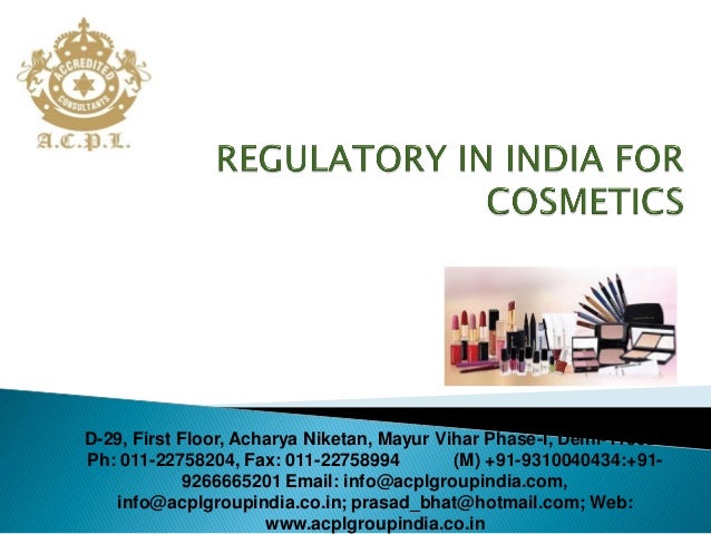 Cosmetic Registration In India Ppt