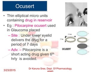 Ocuset Formulation New drug delivery systems | PPTX