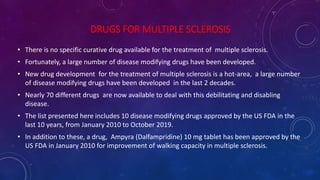 New Drugs For Multiple Sclerosis approved by The US FDA in 10 Years. | PPTX