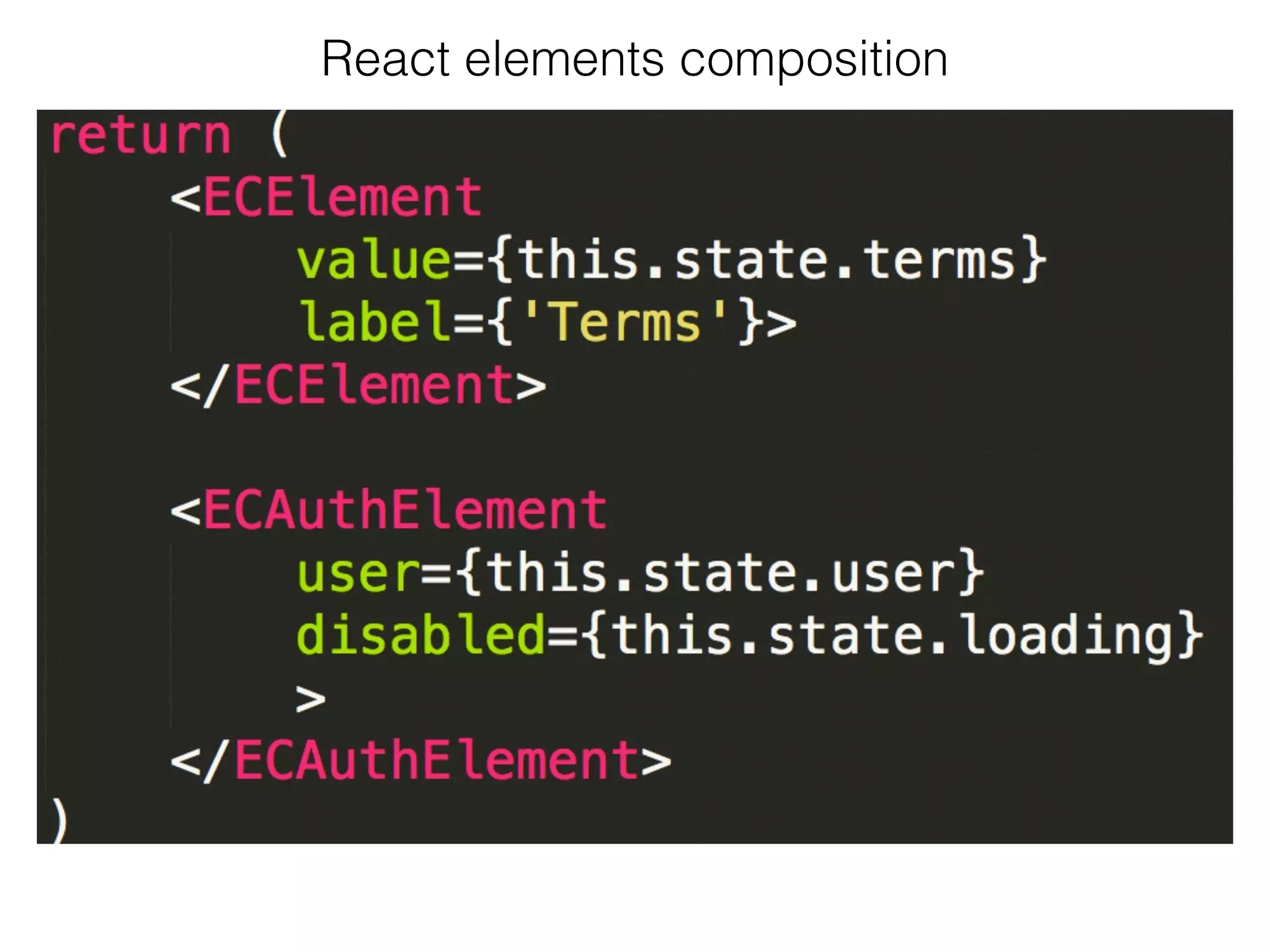 React elements composition