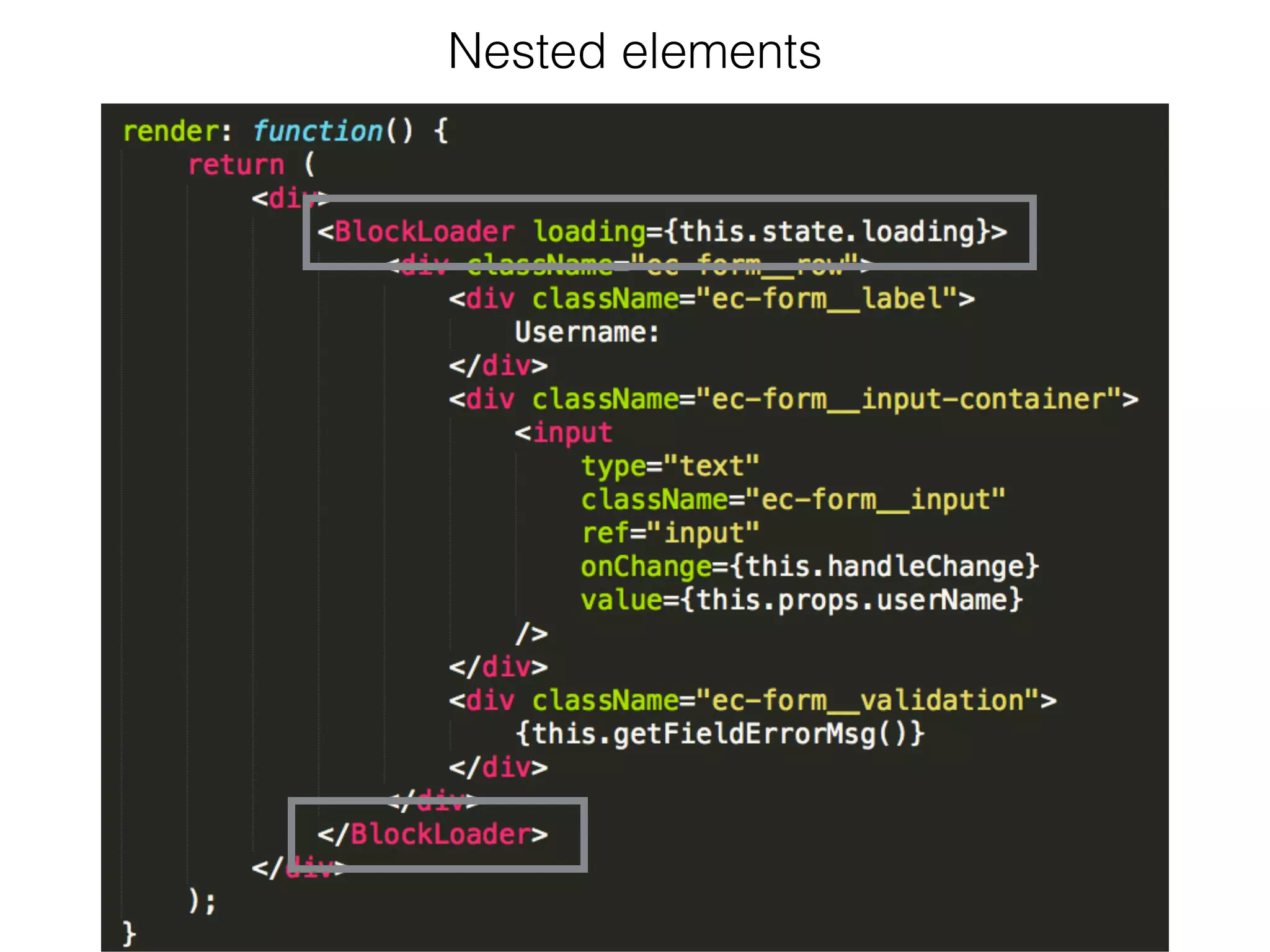 Nested elements