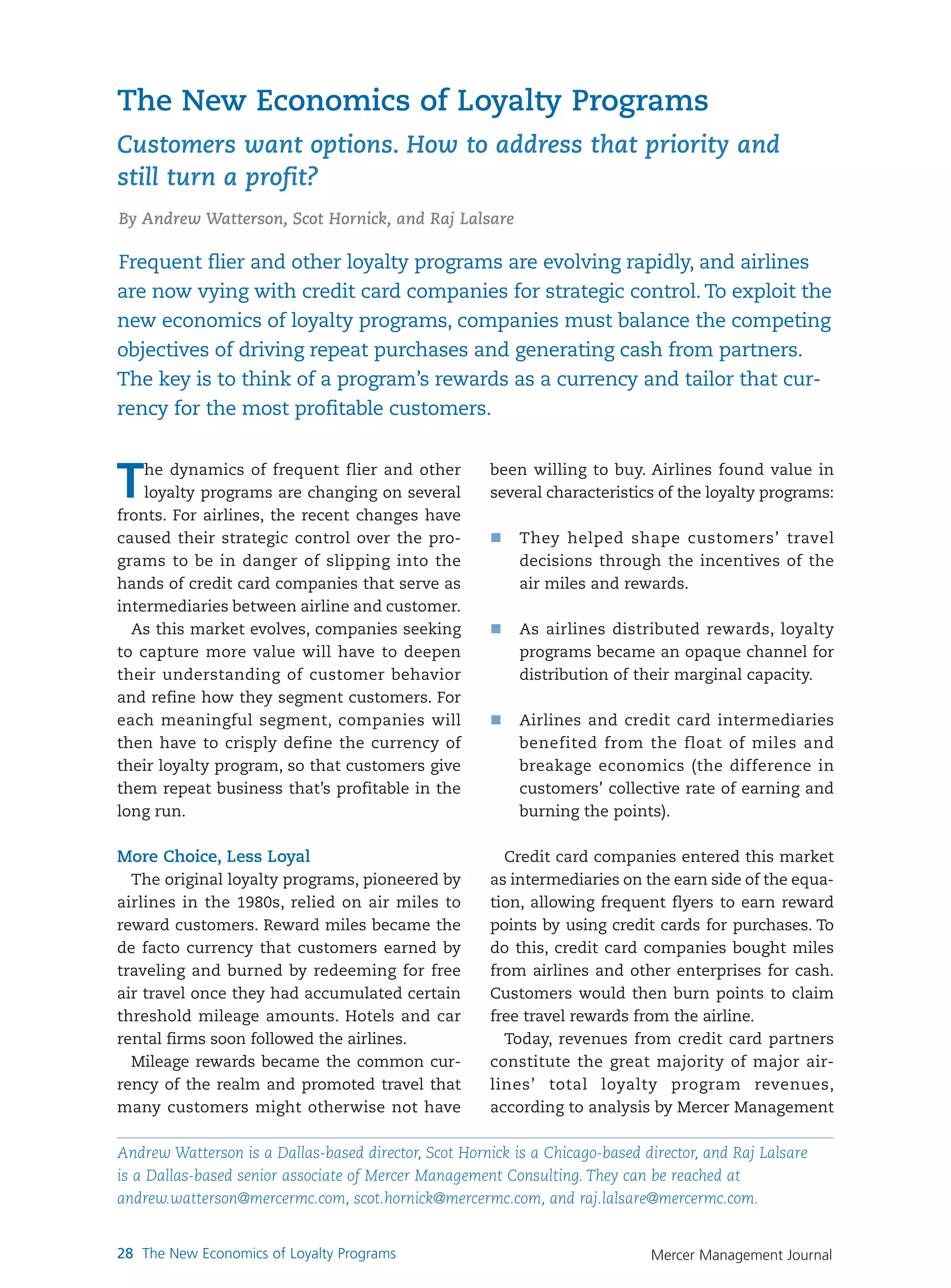 New Economics of Loyalty Programs 2006 | PDF