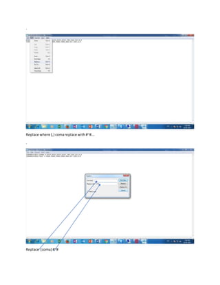 .
Replace where (,) comareplace with#~#...
.
Replace (coma) #~#
 