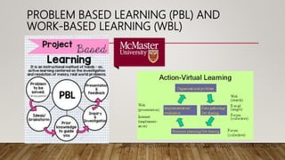 PROBLEM BASED LEARNING (PBL) AND
WORK-BASED LEARNING (WBL)
Source : http://www.leeds.ac.uk/educol/documents/00001260.htm
 