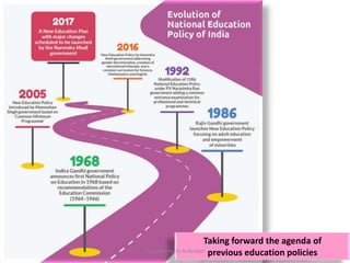Taking forward the agenda of
previous education policiesPrepared by Dr.N.Asokan
 