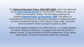 New education policy 2020 | PPTX