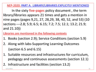 New Education Policy (NEP)-2020 and Digital Library Services | PPT