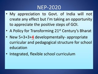 New education policy 2020 vocational curriculum | PPT