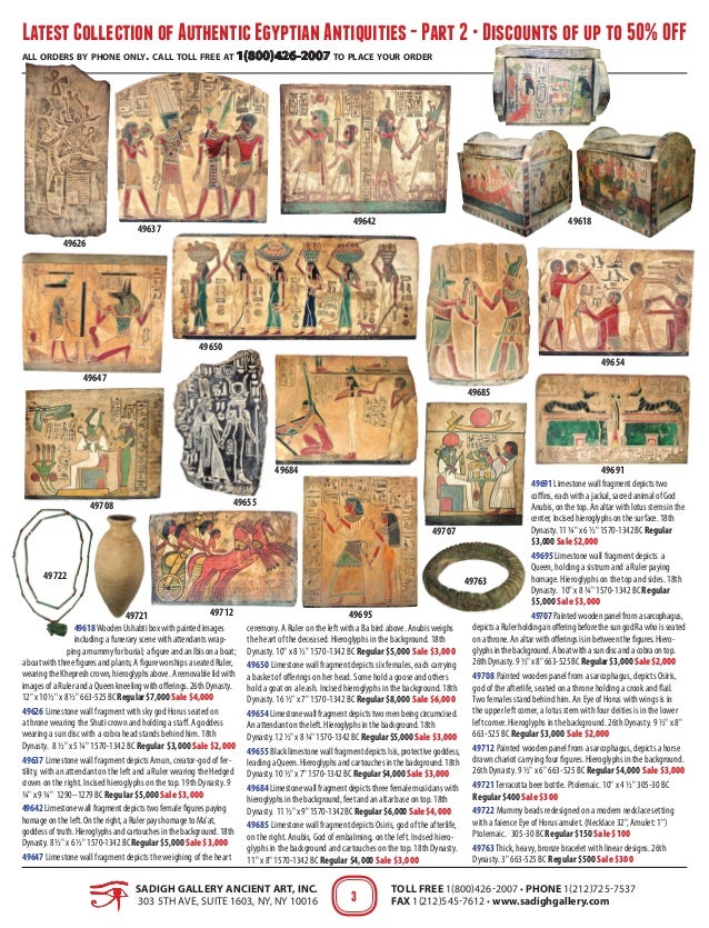 Sadigh Gallery Latest Collection of Egyptian Artifacts 2