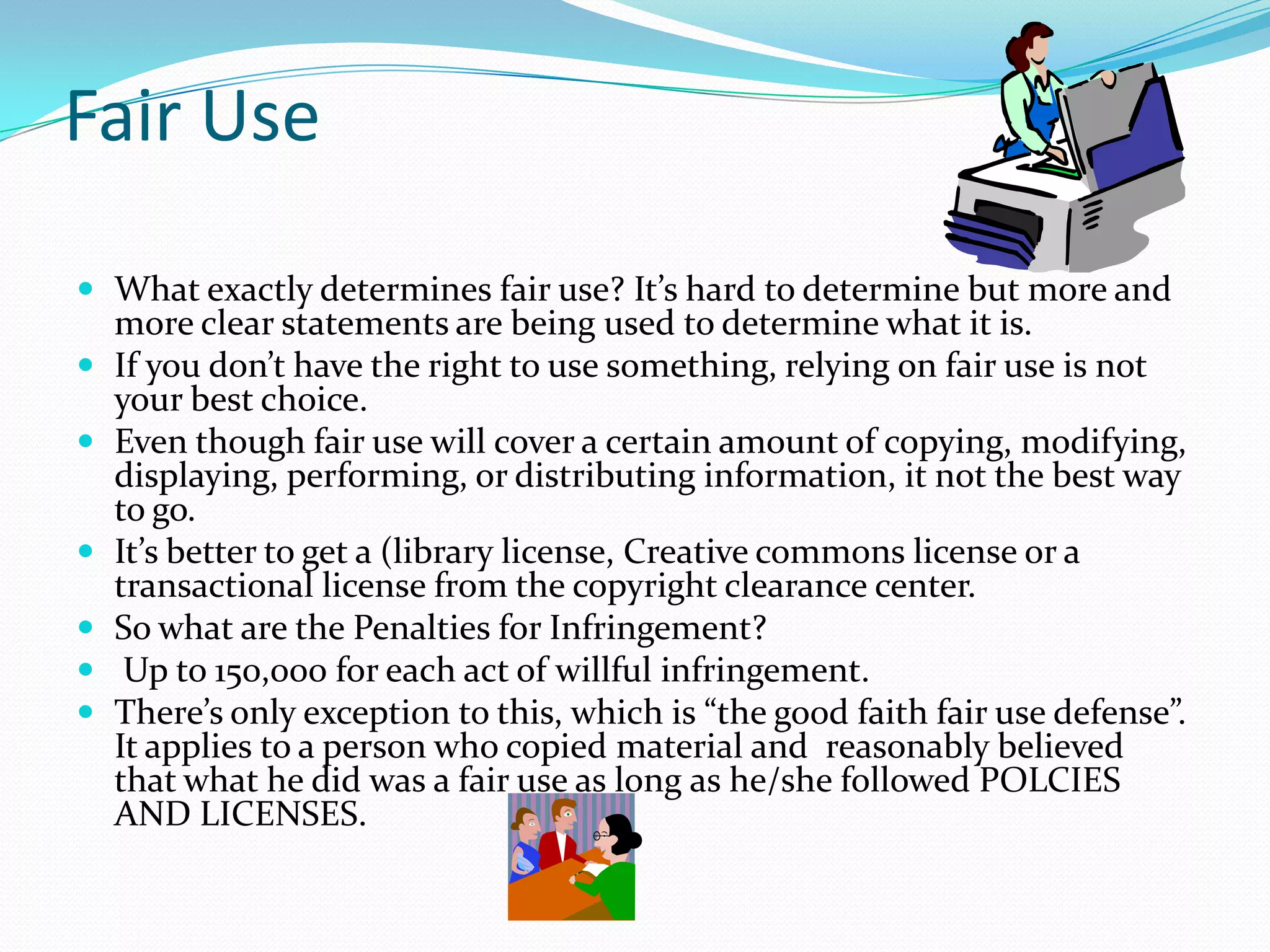 Many are working with other libraries to define searches for copyright owners.