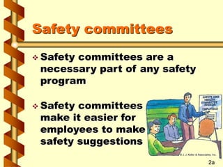 Safety committees
 Safety committees are a
necessary part of any safety
program
 Safety committees
make it easier for
employees to make
safety suggestions
2a
 