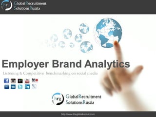 Listening & Competitive benchmarking on social media
http://www.theglobalrecruit.com
 