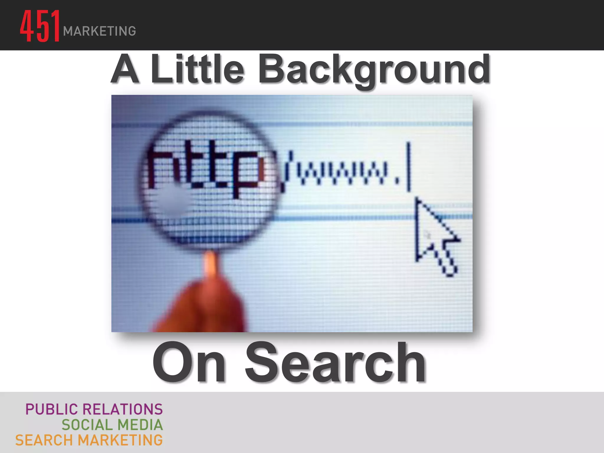 A Little Background




  On Search
 