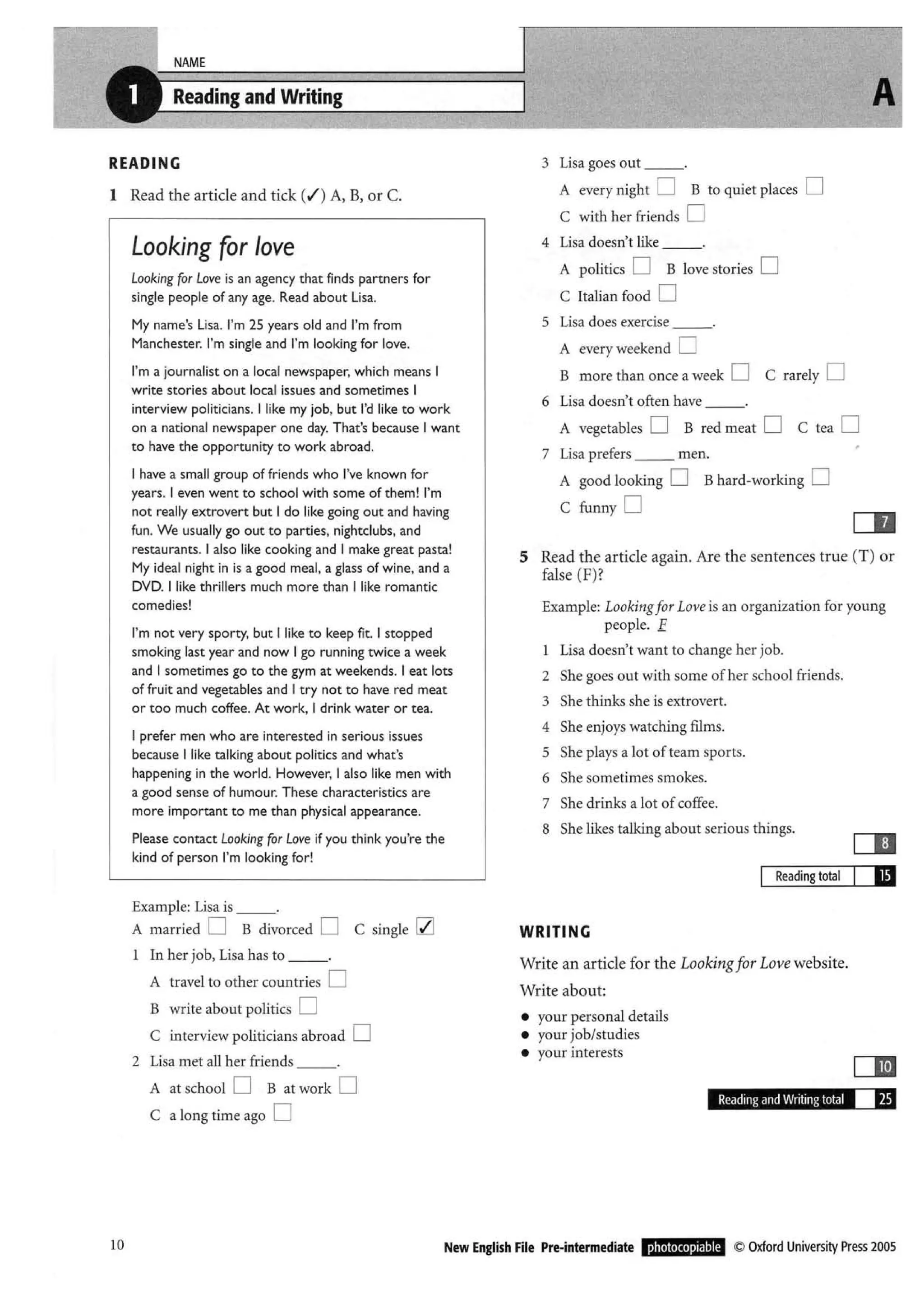 New english file_preintermediate_test_booklet
