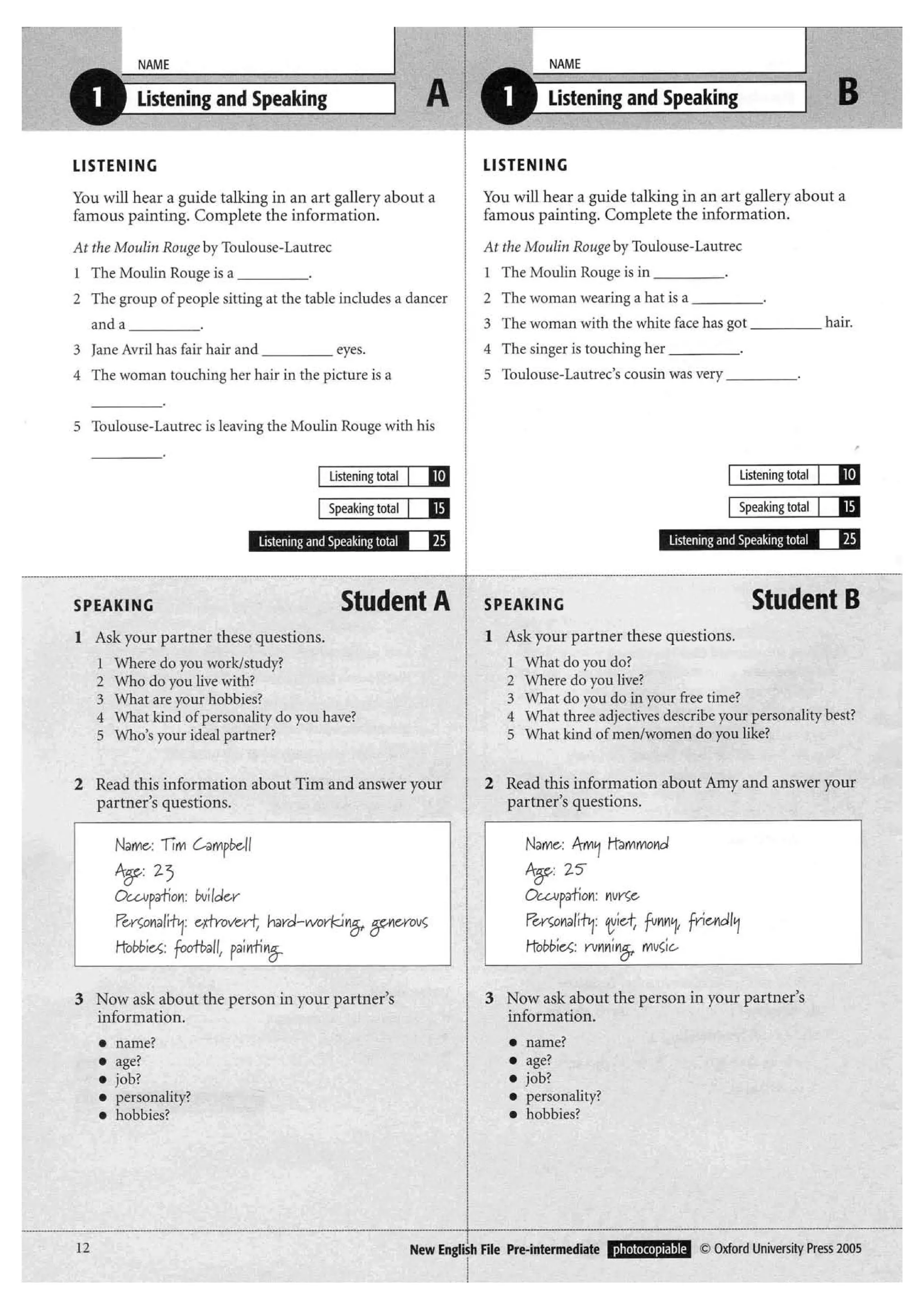New english file_preintermediate_test_booklet