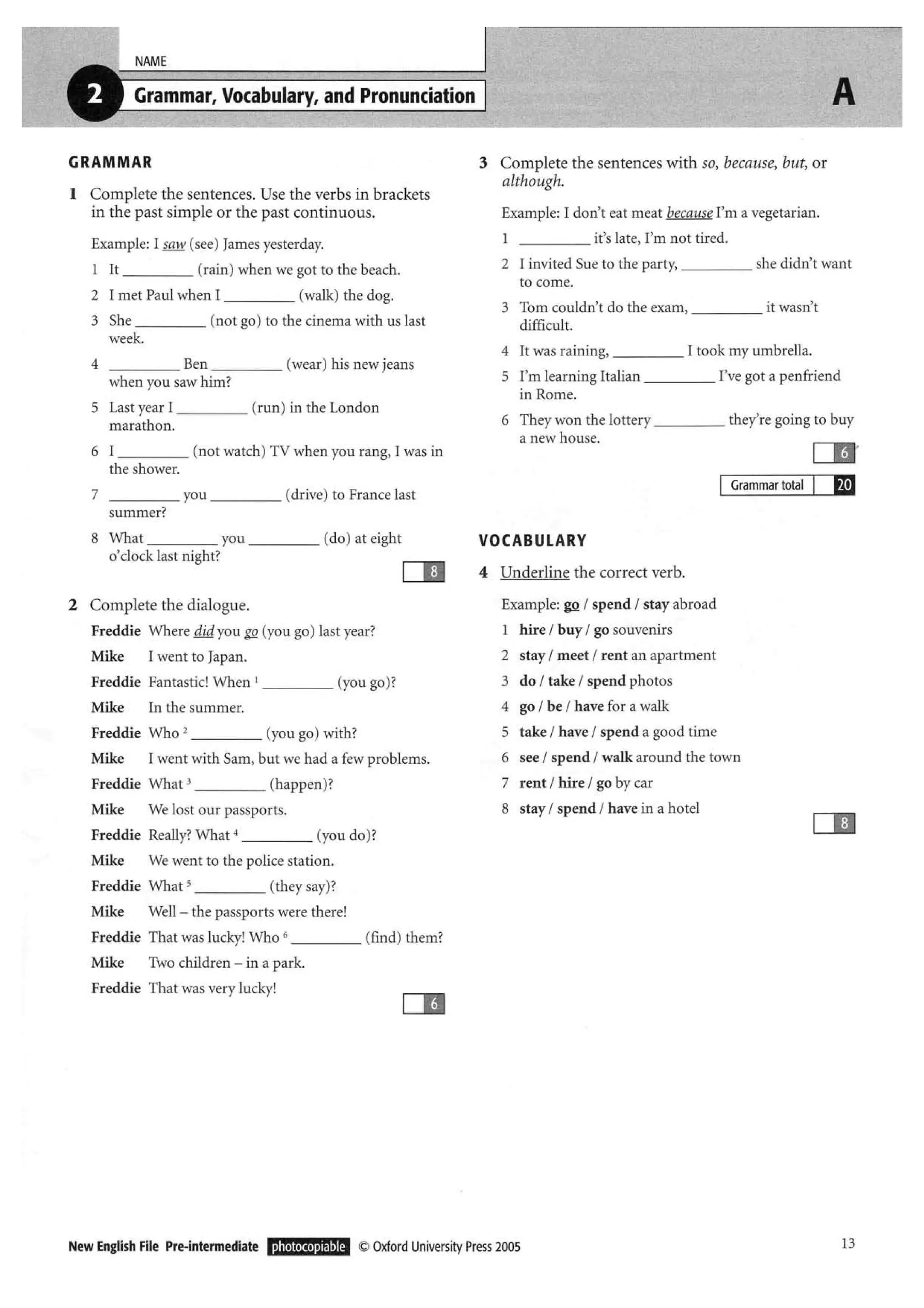 New english file_preintermediate_test_booklet
